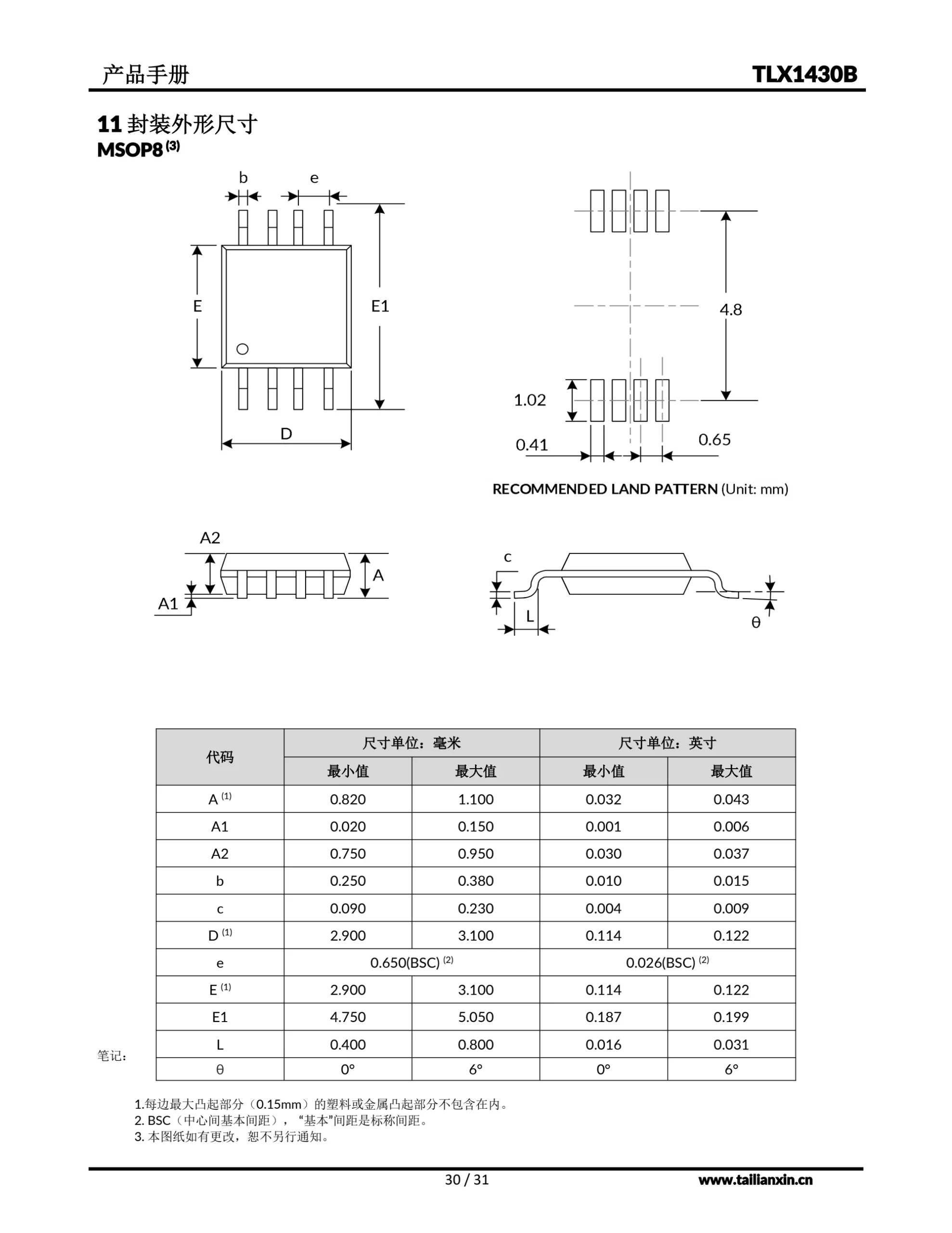 TLX1430B-产品手册 第 30 页