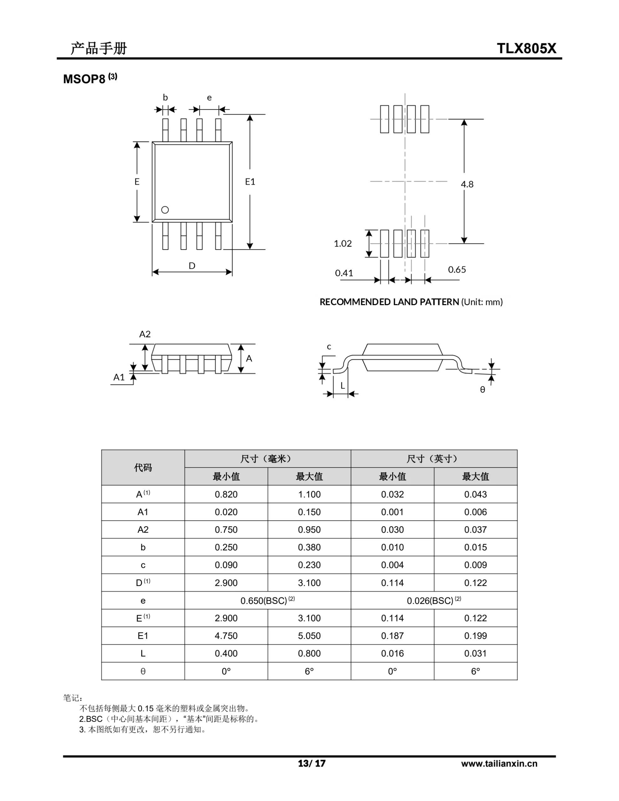 TLX805X-产品手册 第 13 页